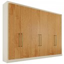 Ver imagem 2 de Guarda-Roupa Casal Argos 6 Portas 6 Gavetas 100% Mdf Off White/Peroba - Mademarques