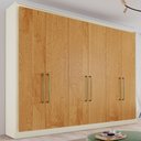 Ver imagem 1 de Guarda-Roupa Casal Argos 6 Portas 6 Gavetas 100% Mdf Off White/Peroba - Mademarques