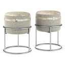 Ver imagem 3 de Puff Redondo Base Metal Decorativo Lar & Estilo Cinza