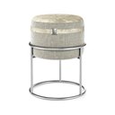 Ver imagem 1 de Puff Redondo Base Metal Decorativo Lar & Estilo Cinza