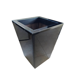 Cachepô 100% Mdf Revestido em Vidro Preto com Glitter Azul - 1