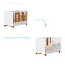 Ver imagem 4 de Quarto de Bebe Berço Americano + Guarda Roupa Infantil 3P 3g Apolo com Colchão Branco Savana