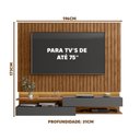 Ver imagem 4 de Painel com Led Ripado Tv até 75 Polegadas Freijó Cinza Urbano Tom Shop Jm