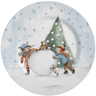 Prato Raso de Cerâmica Natalino Celebrações de Natal Sweet Christmas Mesa Posta Natalina 29cm - Bran - 1