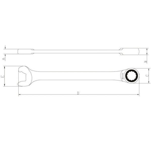 Chave Combinada com Catraca 19mm Tramontina PRO - 2