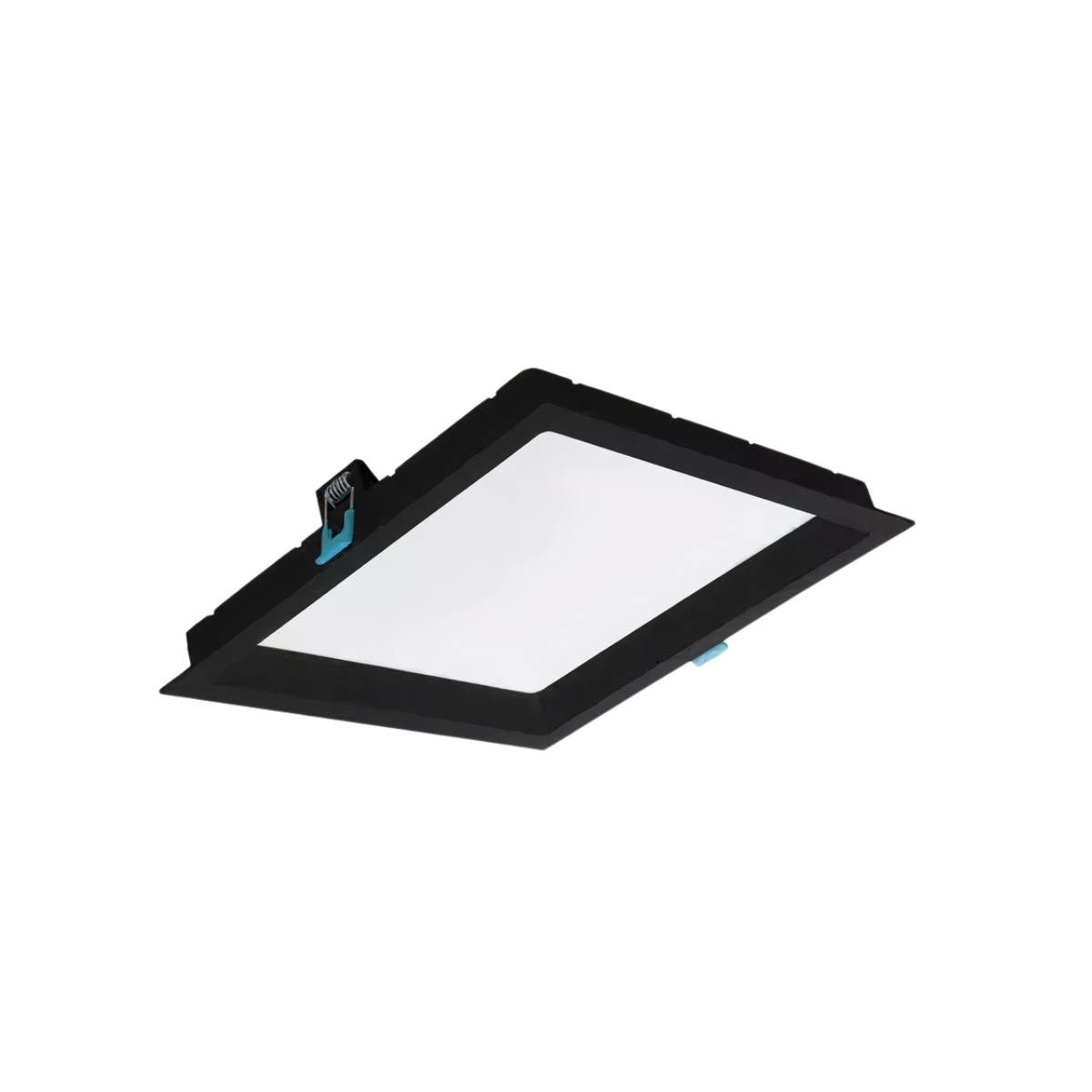 Painel Plafon Embutir Quadrado Recuado Led 12w Bco/ Pto Opus - Preto - Bco Quente 3000k