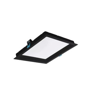 Painel Plafon Embutir Quadrado Recuado Led 12w Bco/ Pto Opus - Preto - Bco Quente 3000k