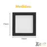 Painel Plafon Embutir Quadrado Recuado Led 12w Bco/ Pto Opus - Preto - Bco Quente 3000k - 2