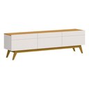 Ver imagem 1 de Rack Bancada 3 Gavetas 218cm Amy Off White/Nature - Gran Belo