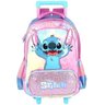 Mochila Escolar de Rodinhas Infantil Stitch Peluciada Disney Roxo - 2