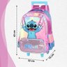 Mochila Escolar de Rodinhas Infantil Stitch Peluciada Disney Roxo - 5