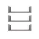 Ver imagem 1 de Kit 3 Prateleiras U Decorativas Multiuso em Mdf Plancasa:cinza Cristal