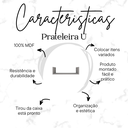Ver imagem 5 de Kit 3 Prateleiras U Decorativas Multiuso em Mdf Plancasa:cinza Cristal