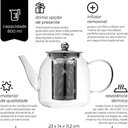 Ver imagem 3 de Bela Chaleira com Infusor , Vidro - 800ml Mimo