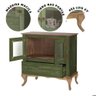 Aparador Para Sala Rústico Madeira Maciça Verde Shop JM - 3
