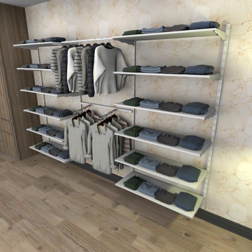 Kit Closet 44 Peças Regulável 300x200cm Branco 2b405 MadeiraMadeira