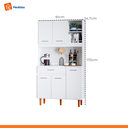 Ver imagem 7 de Armário de Cozinha Compacto 5 Portas e 1 Gaveta Multiuso Organizador