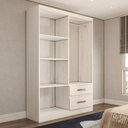 Ver imagem 5 de Guarda-roupa Solteiro São Francisco 4 Portas 2 Gavetas Branco Flex - Panorama Móveis