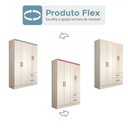 Ver imagem 6 de Guarda-roupa Solteiro São Francisco 4 Portas 2 Gavetas Branco Flex - Panorama Móveis