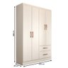 Guarda-roupa Solteiro São Francisco 4 Portas 2 Gavetas Branco Flex - Panorama Móveis - 4