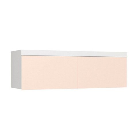 Armário Aéreo Modulado Casal 2 Portas Infinity Branco/Line/Blush