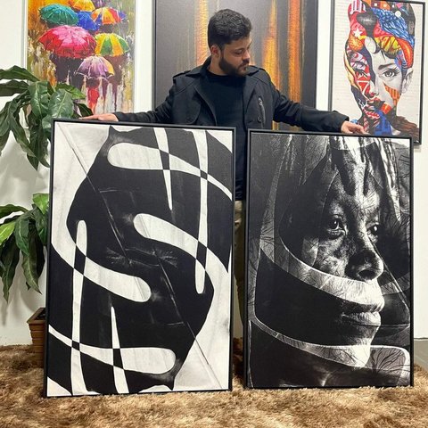 Quadro Decorativo Abstrato Duo African Man