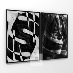 Quadro Decorativo Abstrato Duo African Man - 2