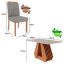 Ver imagem 3 de Conjunto de Mesa de Jantar Tampo de Vidro Off White Agata e 4 Cadeiras Paola Madeira Linho Grafite e