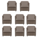 Ver imagem 1 de Kit 8 Poltronas Decorativa Reforçada Recepção Clinica Salão Suede:capuccino