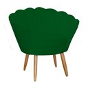 Ver imagem 3 de Kit Namoradeira + 1 Poltrona Decorativa Pétala Suede Verde Pés Madeira Ms Decor