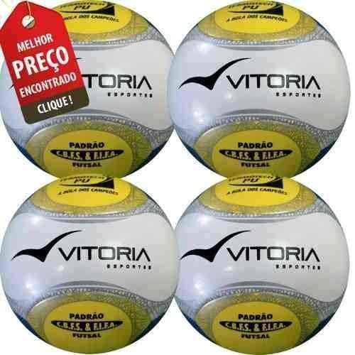 Bola Futsal Vitória Oficial Termotech Pu Kit Com 4 Unidades - 2