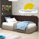 Ver imagem 5 de Painel Cabeceira Cama Box Solteiro Lana 100cm Suede Marrom - Desk Design