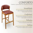 Ver imagem 4 de Kit 02 Banquetas Alta com Encosto Madeira Charmy Courissimo:Courissimo/Ocre