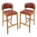 Ver imagem 5 de Kit 02 Banquetas Alta com Encosto Madeira Charmy Courissimo:Courissimo/Ocre