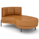 Ver imagem 1 de Chaise Longue Divã 164cm Braço Direito Logus D06 Sintético Caramelo - Mpozenato