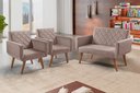 Ver imagem 4 de Conjunto Anabelle 2 Poltronas de 1 Lugar 1 Poltrona 2 Lugares Braço Unidecor Cappuccino