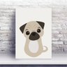 Placa MDF cachorro pug marrom - 1