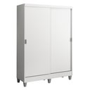 Ver imagem 3 de Guarda-roupa Solteiro Madesa Luke 2 Portas de Correr de Madeira com Pés - Branco