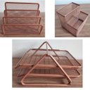 Ver imagem 3 de Caixa de Correspondência Dupla Metal Rose Gold C/ Porta Caneta e Porta Bloco de Notas Gv Office Caix