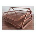 Ver imagem 4 de Caixa de Correspondência Dupla Metal Rose Gold C/ Porta Caneta e Porta Bloco de Notas Gv Office Caix