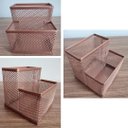 Ver imagem 6 de Caixa de Correspondência Dupla Metal Rose Gold C/ Porta Caneta e Porta Bloco de Notas Gv Office Caix