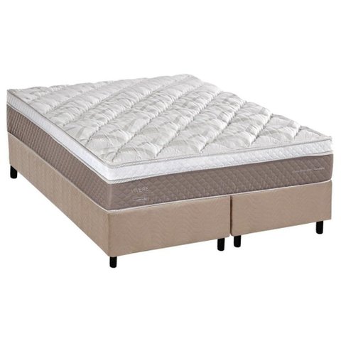 Conjunto Box Queen: Colchão Molas Herval Ensacadas C1624 + Base Crc Suede Clean (158x198)