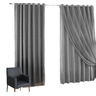 Cortina Blackout com voil 2,80x1,80 Para Varão Simples:Cinza - 1