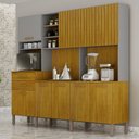 Ver imagem 1 de Armário de Cozinha Lira Plus 9 Portas 2 Gavetas Nicho Espaço para Microondas Mobilihouse