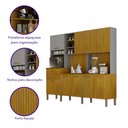 Ver imagem 4 de Armário de Cozinha Lira Plus 9 Portas 2 Gavetas Nicho Espaço para Microondas Mobilihouse
