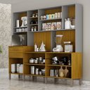 Ver imagem 3 de Armário de Cozinha Lira Plus 9 Portas 2 Gavetas Nicho Espaço para Microondas Mobilihouse