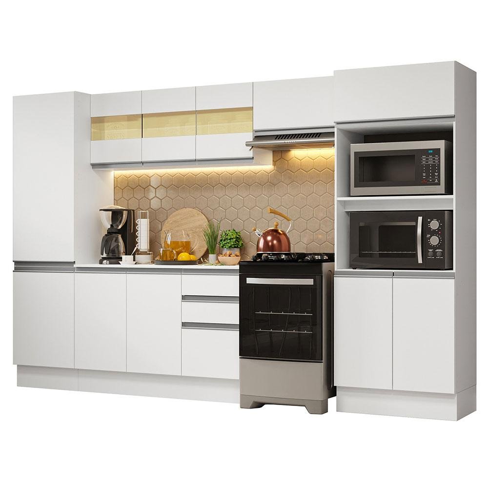 Armário de Cozinha Completa 100% MDF 300cm Branco Smart Madesa 03 - 3