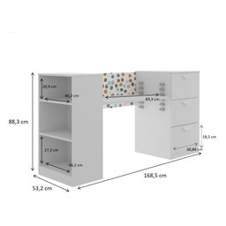 Trocador de Bebê com 3 Gavetas 2 em 1 - Branco - 4