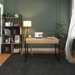 Mesa Escrivaninha Golia Lamina com 2 Gavetas 120x50 - 1 Mesa Escrivaninha Golia Lamina com 2 Gavetas 120x50 - 1