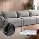 Ver mais imagens de Sofá Cama Modular Orgânico Retrátil 4 Lugares 230cm Base Madeira Maciça Oxford